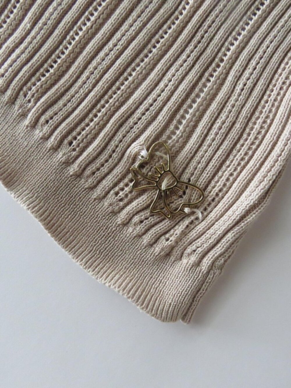 Vintage 2000s Fiore Atelier Ribbed Knit Camisole, Italian 00s, Camel Brown/Tan, - Picture 2 of 8